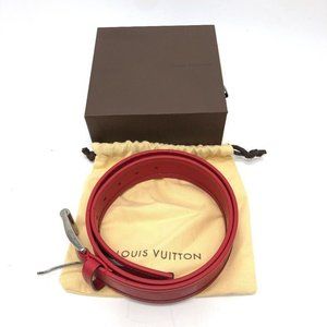 LOUIS VUITTON Damier Infini Ceinture stamp belt Leather Red/SilverHardwar
